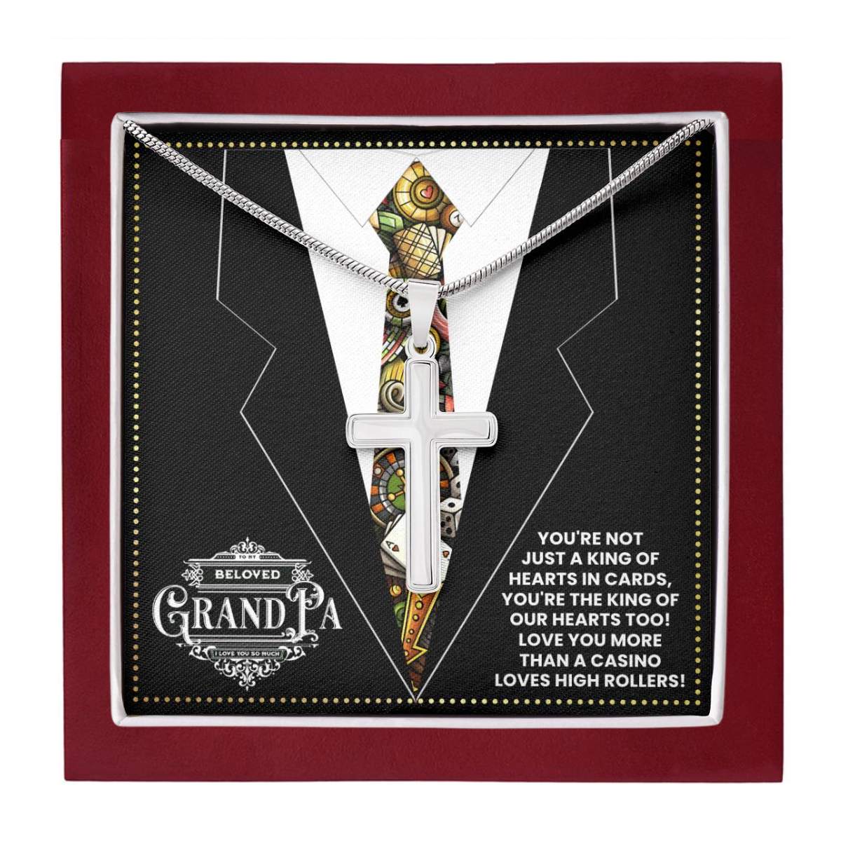 JGF Jewelry Gifts for Family Casino Grandpa Gifts For Men Who Play Poker Themed Birthday Party