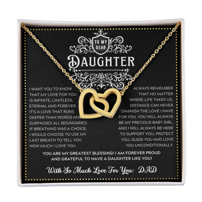 JGF Jewelry Gifts for Family 18th Birthday Card Daughter From Dad Two Hearts Necklaces For Women