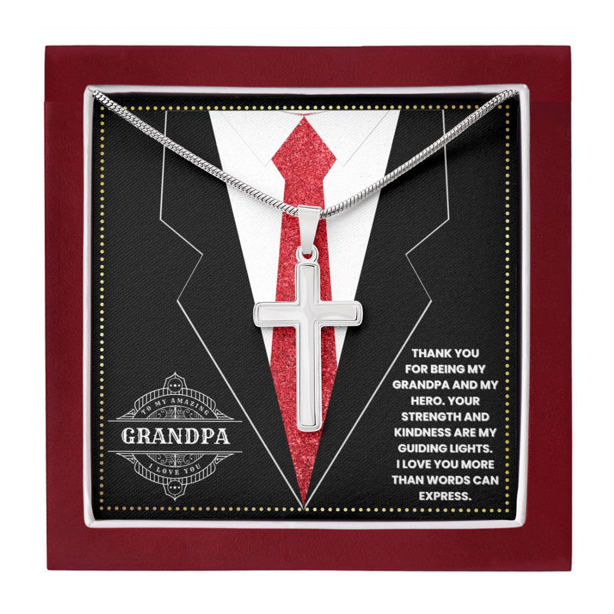 JGF Jewelry Gifts for Family 70th Birthday Gifts For Grandpa Jesus Cross Necklace For Men