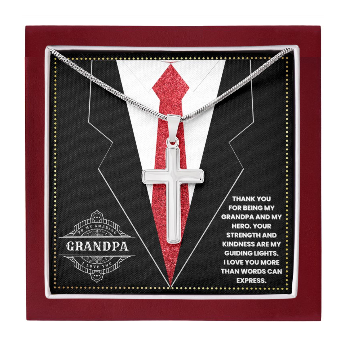 JGF Jewelry Gifts for Family 70th Birthday Gifts For Grandpa Jesus Cross Necklace For Men