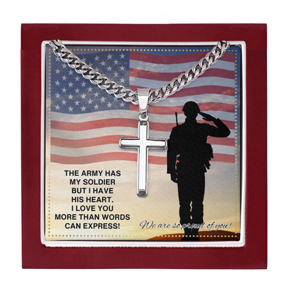 JGF Jewelry Gifts for Family Military Gifts For Men Army Deployed Cross Necklace