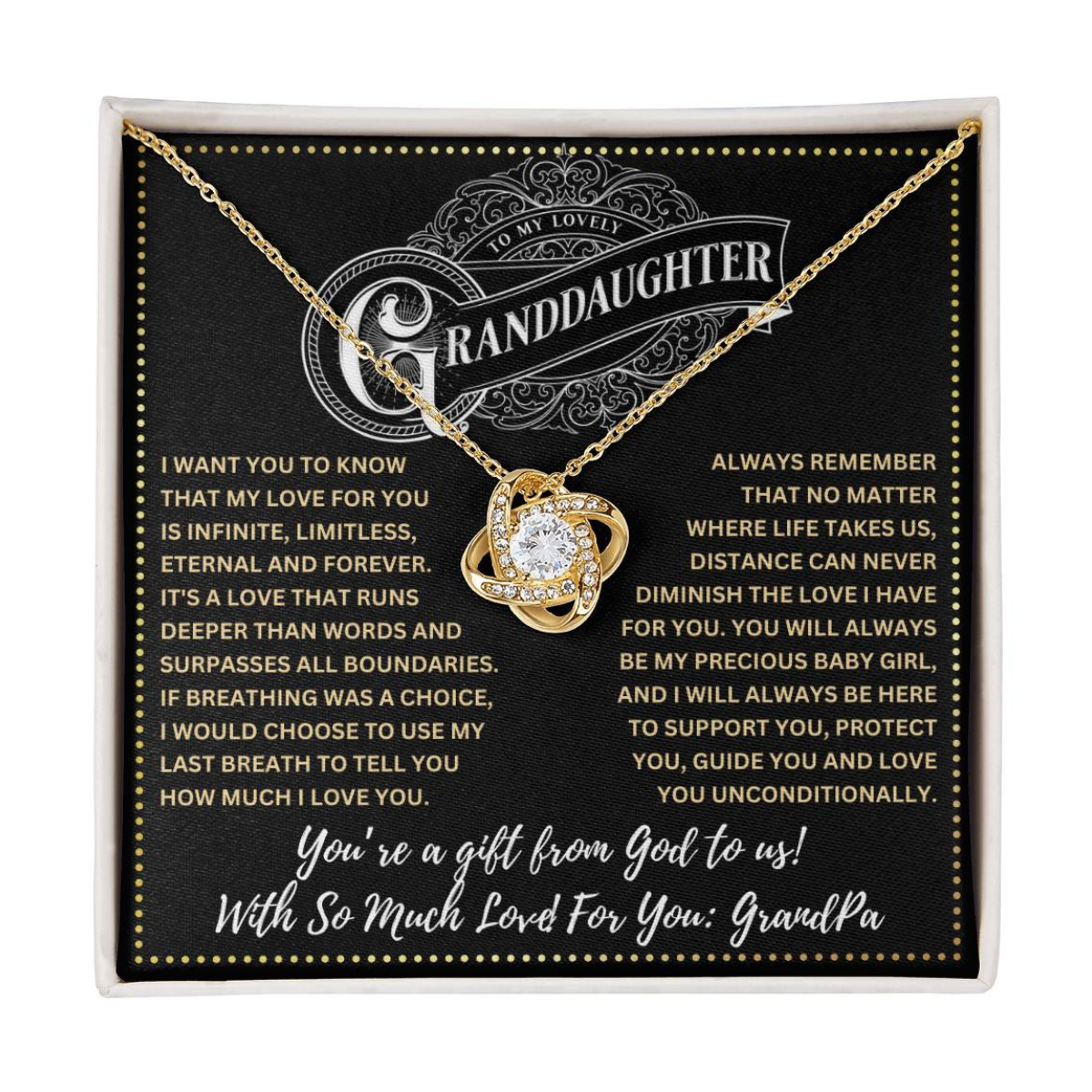 JGF Jewelry Gifts for Family To My Granddaughter Necklace From GrandPa