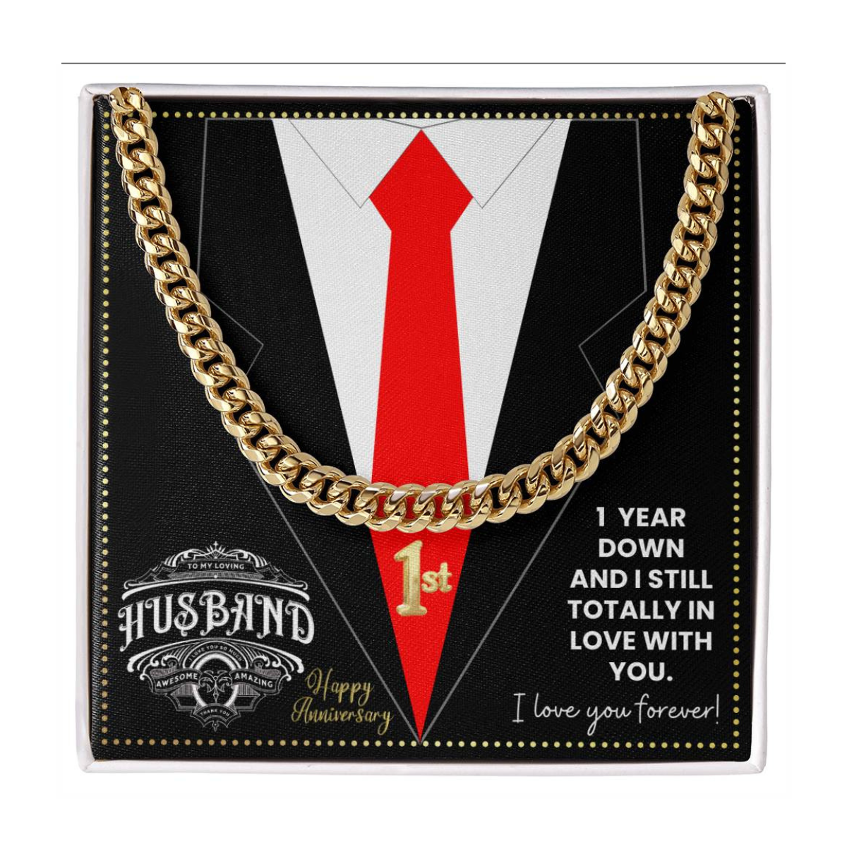 JGF Jewelry Gifts for Family 1st Anniversary For Husband Chain Necklace For Men