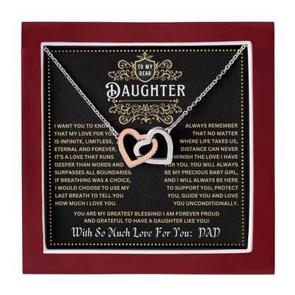JGF Jewelry Gifts for Family Necklace For Daughter Gifts From Dad Interlocking Hearts