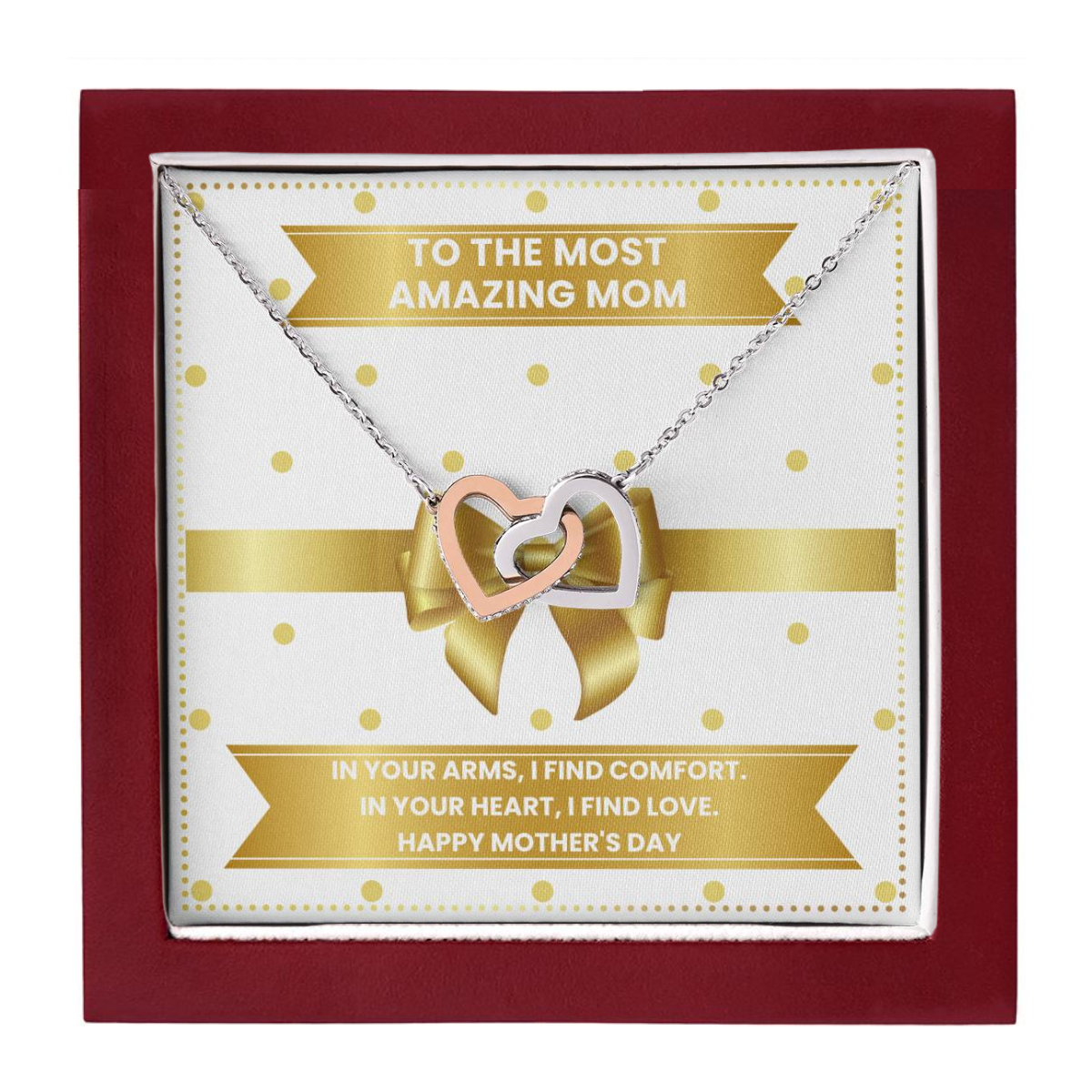 JGF Jewelry Gifts for Family Interlocking Heart Necklace Mothers Day Gift Baskets For Mom