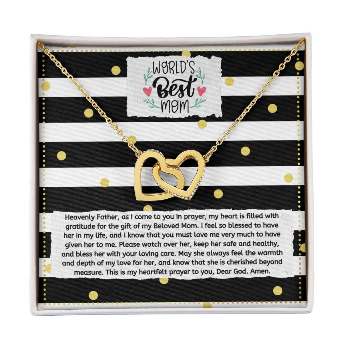 JGF Jewelry Gifts for Family 2 Hearts Intertwined Necklace For Women