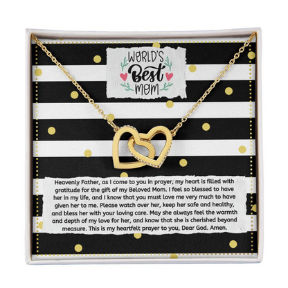 JGF Jewelry Gifts for Family 2 Hearts Intertwined Necklace For Women