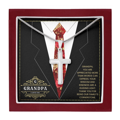 JGF Jewelry Gifts for Family Necklace For Grandpa And Me Birthday Card From Child