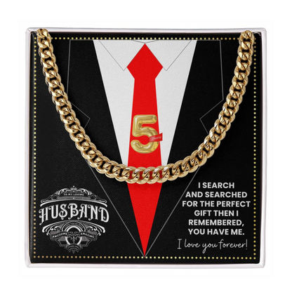 JGF Jewelry Gifts for Family 5th Fifth Anniversary For Husband Chain Necklace For Men