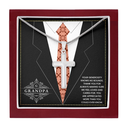 JGF Jewelry Gifts for Family Cross Necklace For Grandparents Grandpa 80th Birthday