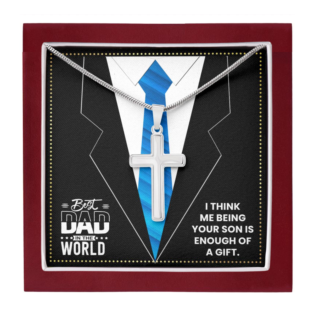 JGF Jewelry Gifts for Family To My Dad Silver Cross Necklace For Daddy From Son