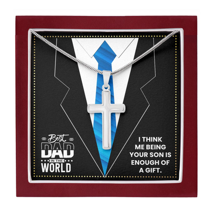 JGF Jewelry Gifts for Family To My Dad Silver Cross Necklace For Daddy From Son