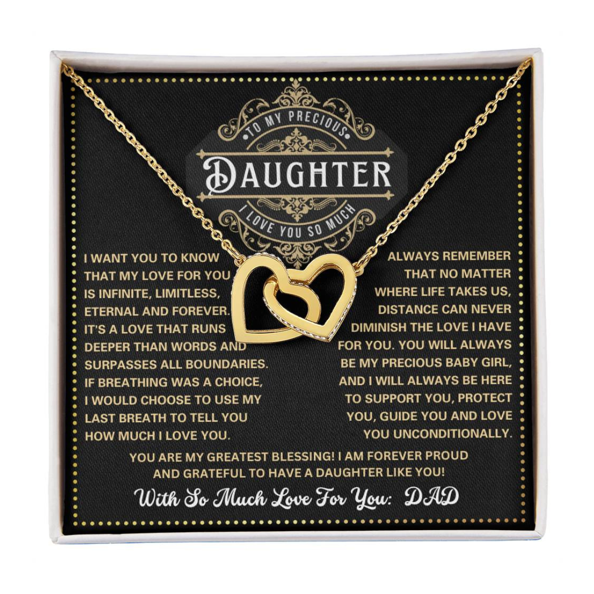 JGF Jewelry Gifts for Family Gifts For Grown Daughter From Parents Interlocking Hearts Necklace