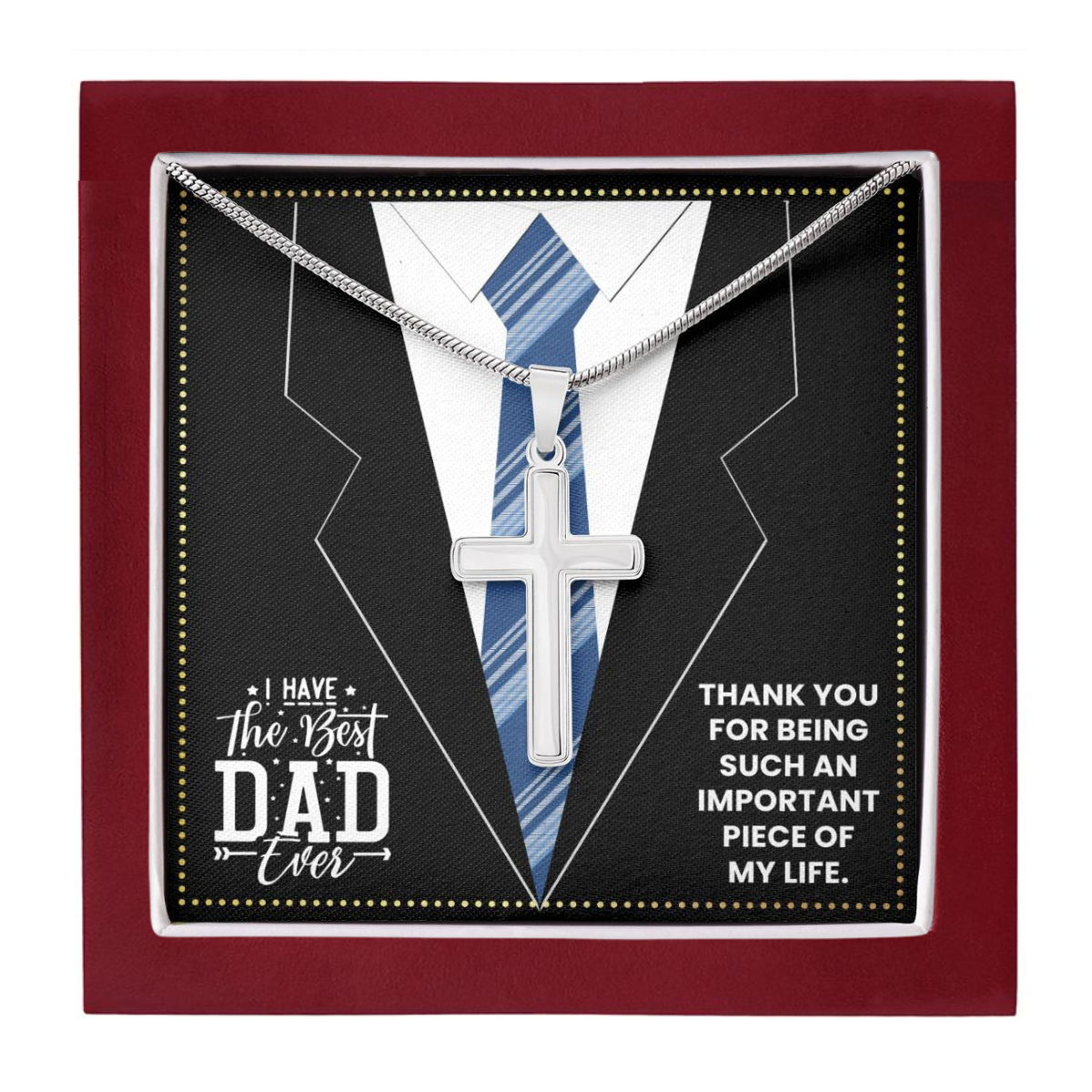 JGF Jewelry Gifts for Family I Love My Dad Gifts For Men Cross Necklace For Him