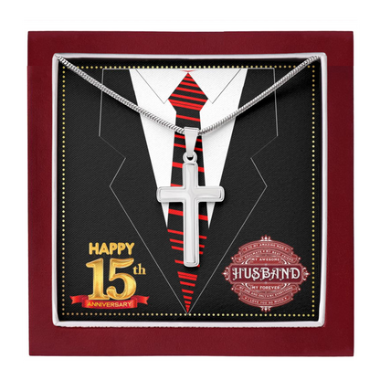 JGF Jewelry Gifts for Family 15th Anniversary Card For Men Him Husband