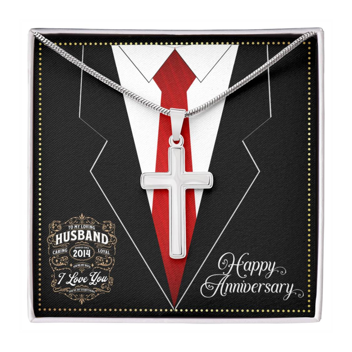 JGF Jewelry Gifts for Family Married Since 2014 Happy Wedding Anniversary Card For Husband