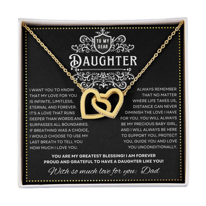 JGF Jewelry Gifts for Family Interlocking Hearts Necklace 21st Birthday Gifts For Daughter From Dad
