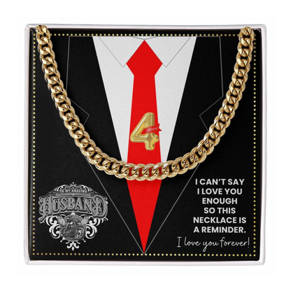 JGF Jewelry Gifts for Family 4th Fourth Anniversary For Husband Chain Necklace For Men