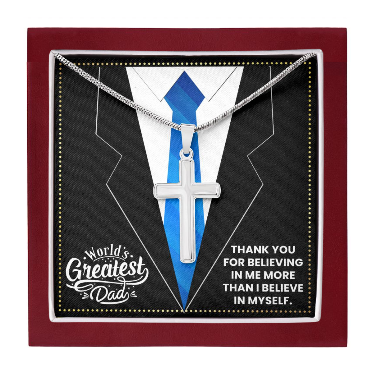 JGF Jewelry Gifts for Family Gifts For Dad From Son Military Daddy Cross Necklace