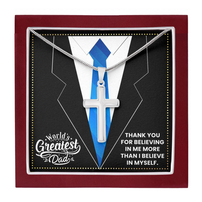 JGF Jewelry Gifts for Family Gifts For Dad From Son Military Daddy Cross Necklace
