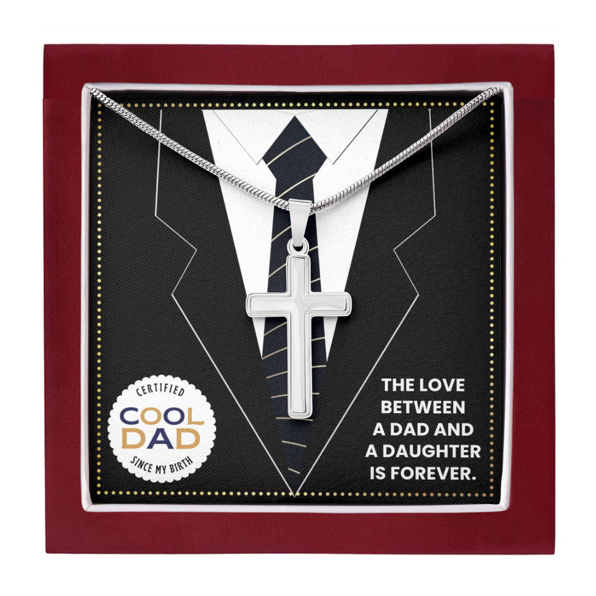 JGF Jewelry Gifts for Family Daddy Cross Necklace For Men From Daughter