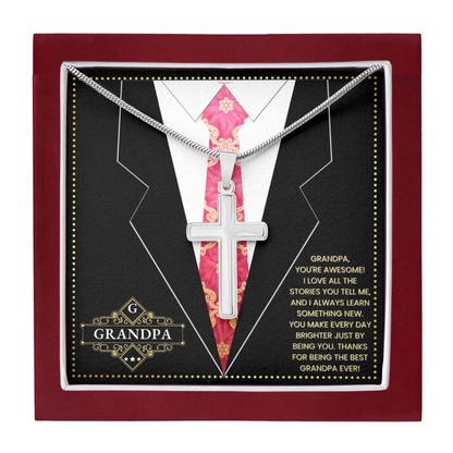 JGF Jewelry Gifts for Family Grandpa Birthday Card From Grandkids Necklace For Grandpa And Daughter