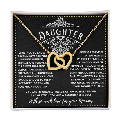 JGF Jewelry Gifts for Family 2 Two Hearts Connected Daughter Gifts From Mom On Wedding Day