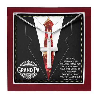 JGF Jewelry Gifts for Family Cross Necklace For Grandparent To My Grandpa Fathers Day Gift