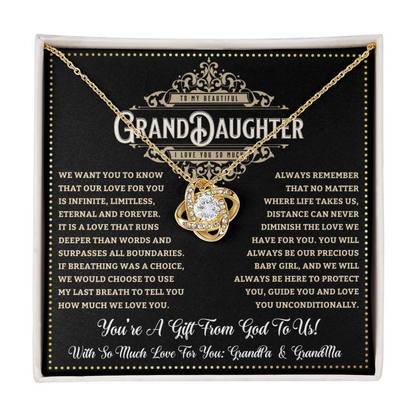 JGF Jewelry Gifts for Family To My Beautiful Granddaughter Love Knot Necklace From Grandparents