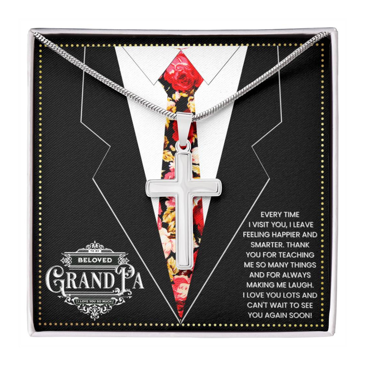 JGF Jewelry Gifts for Family To My Grandpa Gifts From Daughter Cross Necklace For Grandparent