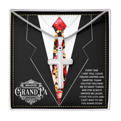 JGF Jewelry Gifts for Family To My Grandpa Gifts From Daughter Cross Necklace For Grandparent