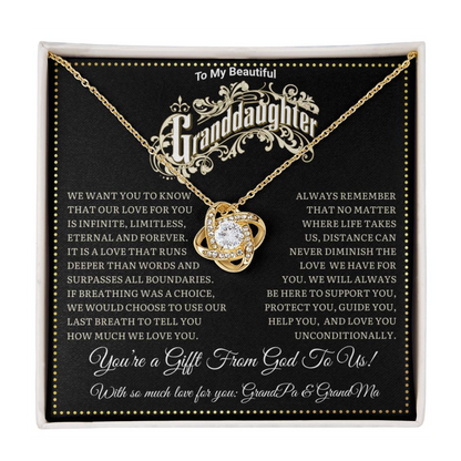 JGF Jewelry Gifts for Family Birthday Gifts For Granddaughter Adult Prime Love Knot Necklace