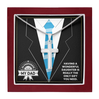 JGF Jewelry Gifts for Family Cross Necklace For Engineer Dad Gifts From Daughter