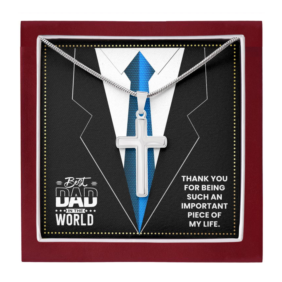 JGF Jewelry Gifts for Family I Love My Dad From My Daughter Cross Necklace For Him