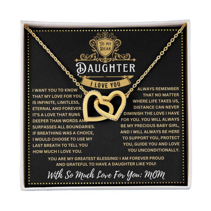 JGF Jewelry Gifts for Family Interlocking Heart Necklace Daughter Gifts From Mom Sterling Silver