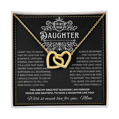 JGF Jewelry Gifts for Family 2 Hearts Intertwined Necklace Birthday Gifts For Daughter Adult From Mom