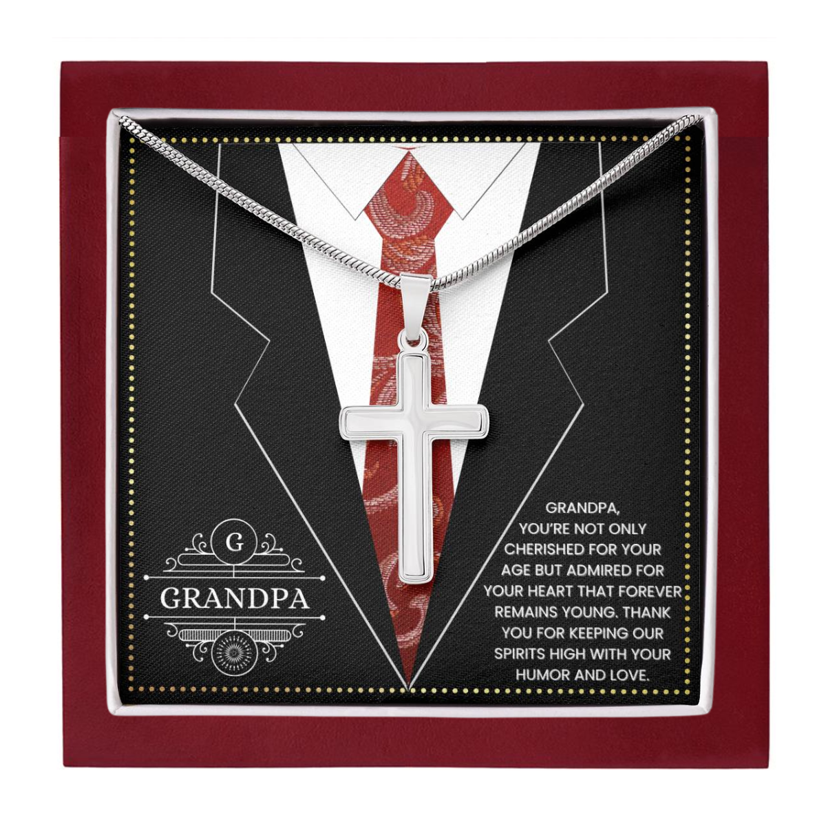 JGF Jewelry Gifts for Family Cross Necklace Gifts For Grandpa And Men Who Want Nothing