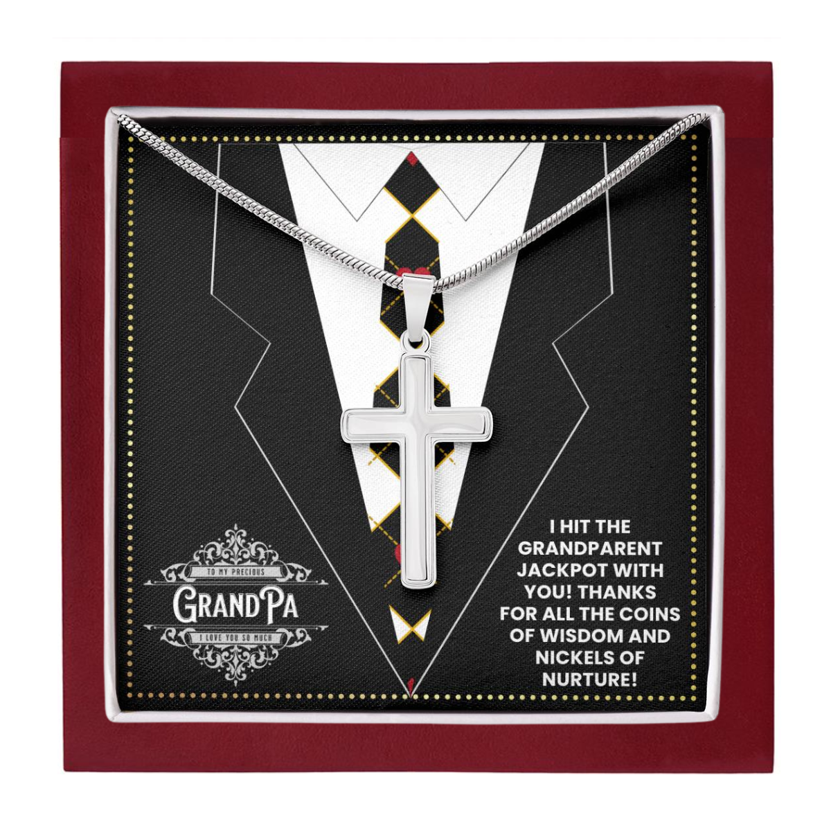 JGF Jewelry Gifts for Family Poker Lovers Gifts For Men Unique Grandpa Gifts for 70th Birthday