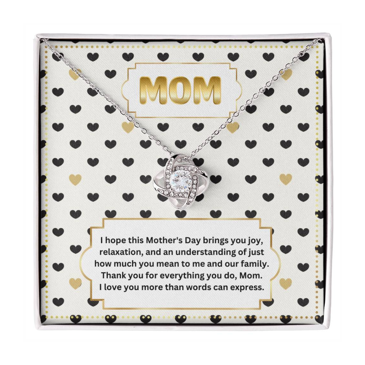 JGF Jewelry Gifts for Family Interlocking Heart Necklace First Mothers Day Gifts For New Mom Jewelry