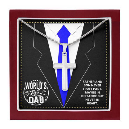 JGF Jewelry Gifts for Family I Love My Dad Gifts From Son Cross Necklace For Men Silver