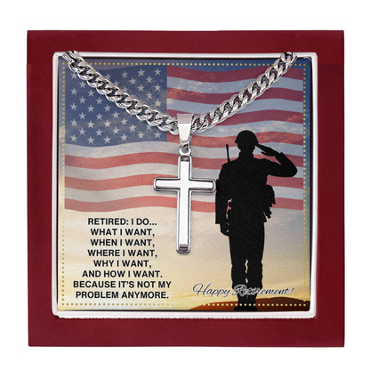 JGF Jewelry Gifts for Family Military Retirement Gifts Air Force Cross Necklace For Men