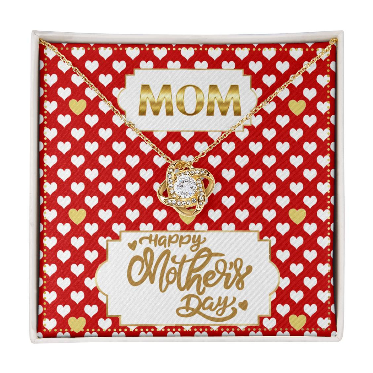 JGF Jewelry Gifts for Family I Love You Mommy Mothers Day for Mom Love Knot Necklace