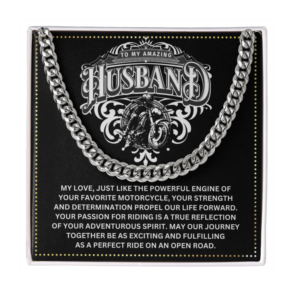 JGF Jewelry Gifts for Family Cuban Chain Necklace Motorbike Rider Gifts For Men
