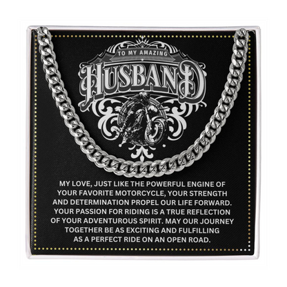 JGF Jewelry Gifts for Family Cuban Chain Necklace Motorbike Rider Gifts For Men