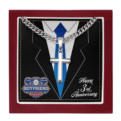 JGF Jewelry Gifts for Family 3 Year 3rd Anniversary For Him Boyfriend