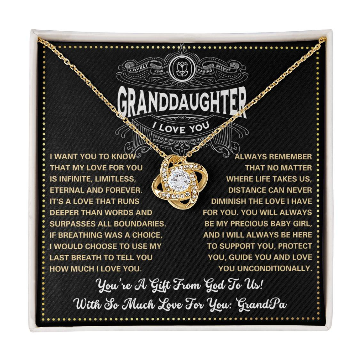 JGF Jewelry Gifts for Family To My Granddaughter Necklace Gifts From GrandPa For Graduation