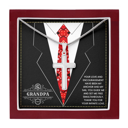 JGF Jewelry Gifts for Family I Love My Grandpa Cross Necklace For Grandparents