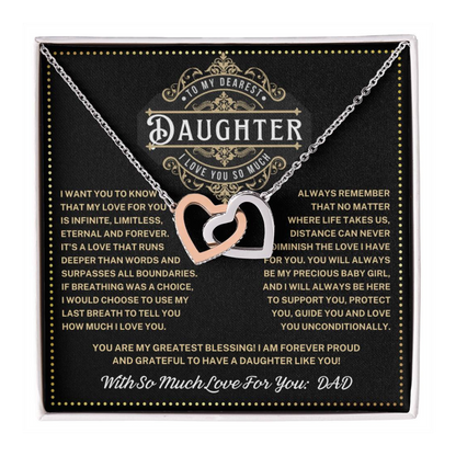 JGF Jewelry Gifts for Family High School Graduation Gifts For Daughter From Dad Interlocking Hearts Necklace