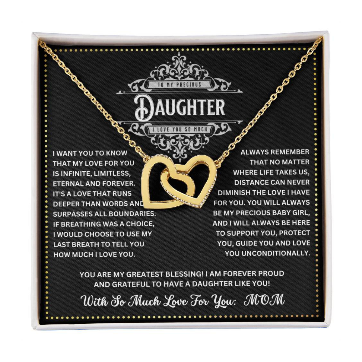 JGF Jewelry Gifts for Family Adult Daughter Easter Basket Gifts Intertwined Hearts Necklace