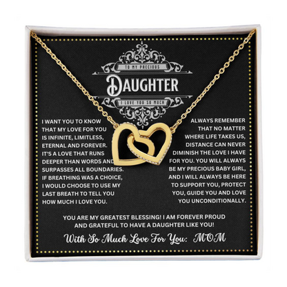 JGF Jewelry Gifts for Family Adult Daughter Easter Basket Gifts Intertwined Hearts Necklace